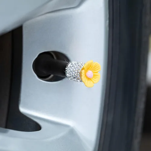 Vista 4 de 4 tapas de vapor brillantes para válvulas, tapas de vástago de válvula de neumático, tapas de válvula de neumático de rueda de automóvil, tapas