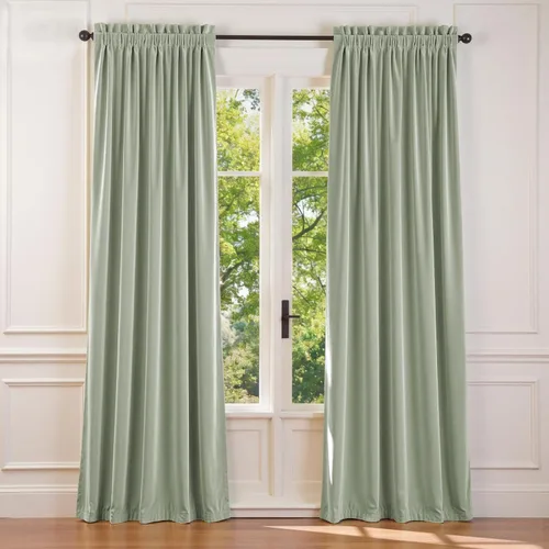 Vista 27 de Lazzzy - Cortinas de terciopelo blanco de 63 pulgadas de largo para sala de estar o dormitorio, cortinas con filtro de luz, aislación térmica
