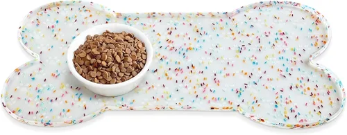 Vista 10 de PWTAA Tapete para Comida de Perros Antideslizante de Silicona, Tapete para Tazón de Perro más Grueso, Mantel Individual para Mascotas Impermeable