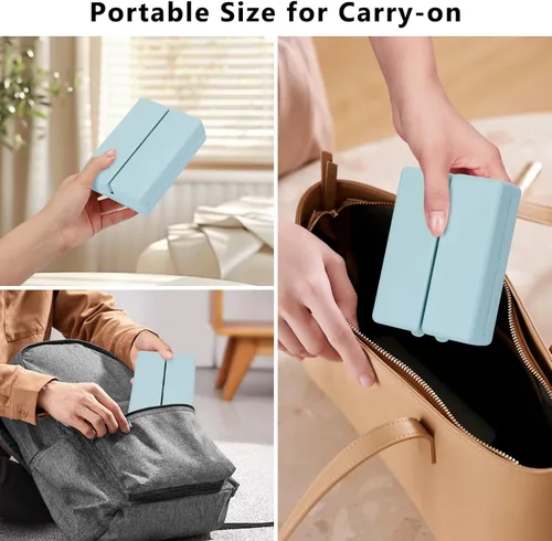 Vista 3 de FYY - 2 pastilleros diarios con 7 compartimentos para pastillas, para viaje, diseño plegable, para guardar vitaminas, aceite de hígado de bacalao