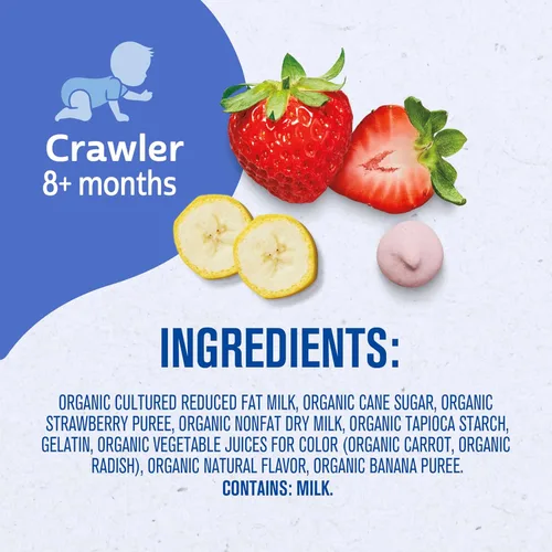 Vista 11 de Gerber Baby Snacks - Yogur orgánico derretido, plátano y fresa, 1 onza (paquete de 7)