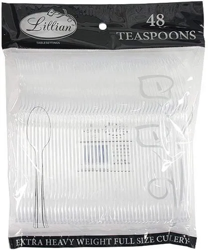 Vista 16 de Lillian tablesettings 48 cubiertos de plástico., tenedores, Transparente