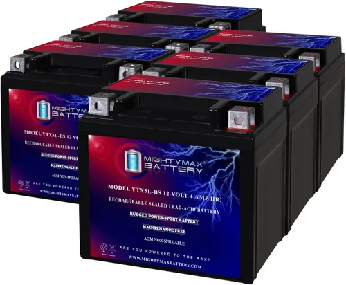 Vista 14 de Mighty Max Battery YTX5L-BS -12 voltios 4 AH, 80 CCA, batería de motocicleta SLA AGM sin mantenimiento recargable