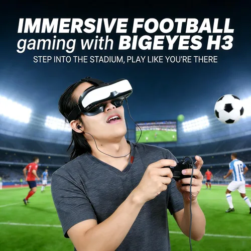 Vista 4 de Bigeyes H3 Personal Mobile Movie Cinema -Video Glasses with HDMI Input,Video Goggles,Built in Battery,Not VR HMD,Connected to Various Media Sources