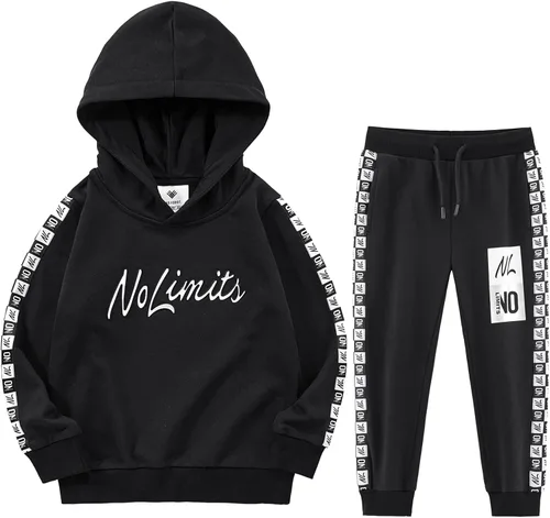 ANOTWENER Ropa deportiva para niños, conjuntos de chándal con capucha, sudadera y pantalones deportivos, 2 piezas, 2 a 8 años