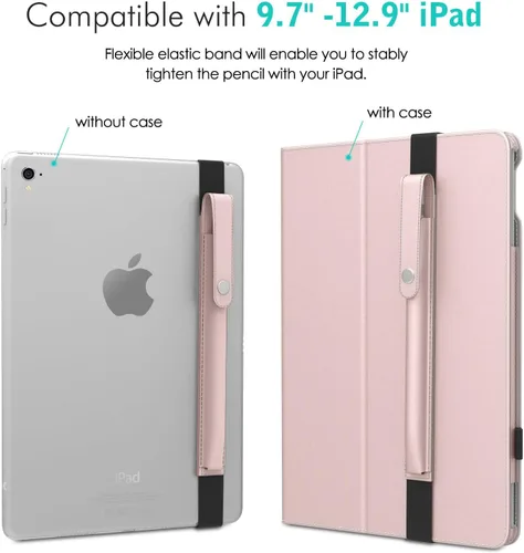 Vista 5 de MoKo Soporte para lápiz para Apple Pencil Pro, Apple Pencil de 1ª/2ª generación, iPencil (USB-C), Funda de cuero PU para lápiz de iPad con hebilla