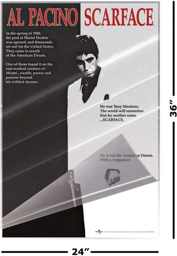 Vista 2 de POSTER STOP ONLINE Scarface - Póster de película (estilo regular) (tamaño: 24 x 36 pulgadas) (póster laminado)