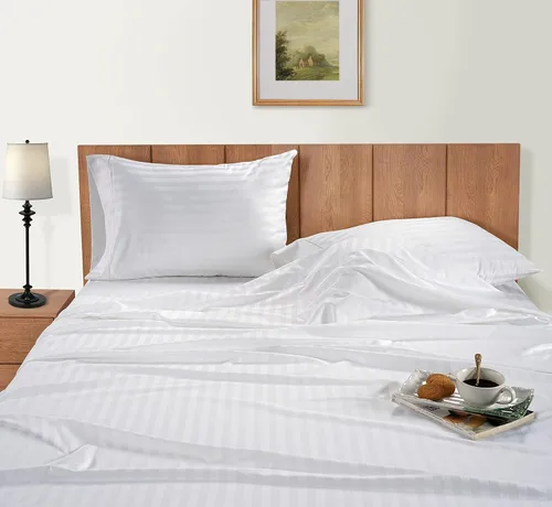 Vista 132 de LANE LINEN - Sábanas individual 100% algodón egipcio suave, cómodo y grueso de calidad de hotel, costuras reforzadas totalmente elásticas, sin