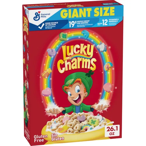 Vista 12 de Lucky Charms sin gluten con malvaviscos, cereales para el desayuno para niños, hechos con grano integral, 10.5 onzas
