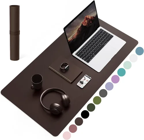 Vista 61 de YSAGi Alfombrilla de Escritorio de Cuero Antideslizante, Alfombrilla de Teclado para Escritorio de Computadora Portátil Impermeable, Protector