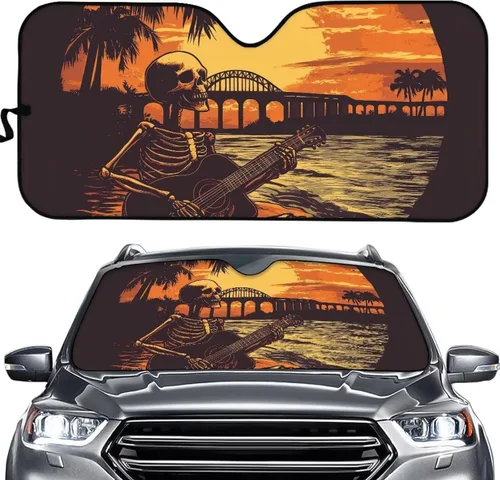 Vista 27 de FUSURIRE American Flag Eagle Print Windshield Sunshade for Car Universal Front Window Visor Cover Block Sun and Heat Summer Berry Women's Car