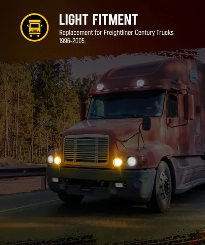 Vista 3 de Partsam 1 par de luces de circulación diurna de reemplazo para Freightliner Century 1996-2005, ámbar 61 LED/Lente transparente