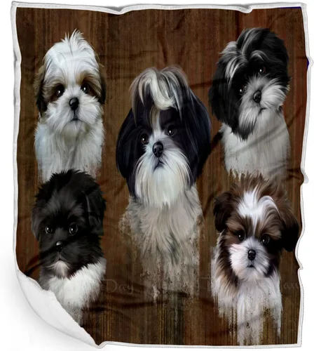 Vista 25 de 4th of July Fireworks Shih Tzu Dog Blanket - Lightweight Soft Cozy and Durable Bed Blanket - Animal Theme Fuzzy Blanket for Sofa Bed Couch