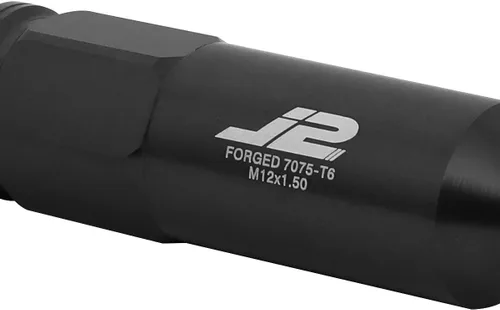 Vista 3 de J2 Engineering 7075 Aluminio Negro M12 x 1.5 20 piezas L: 4.843 in Tuerca de tuerca con adaptador de enchufe