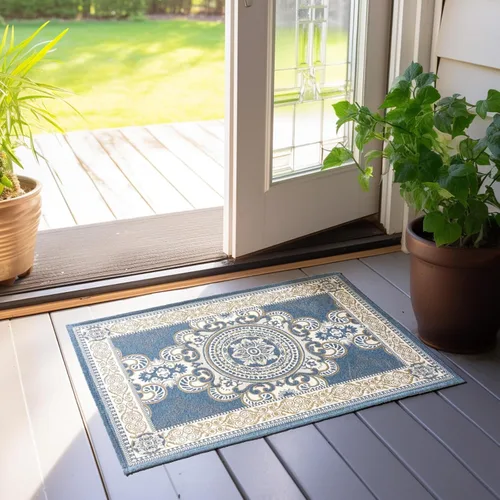 Vista 8 de CHICHIC Tapete de puerta interior de 32 x 48 pulgadas para entrada del hogar, interior y exterior, tapete de bienvenida para interiores, parte Gris