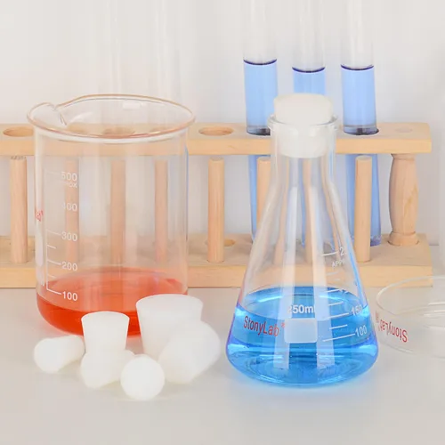 Vista 5 de stonylab Tapón de goma de silicona, tapones de silicona cónicos blancos para sello de laboratorio (paquete de 10, 1#)