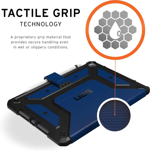 Vista 4 de URBAN ARMOR GEAR UAG - Funda diseñada para iPad 10.2 color cobalto azul, 9 generación 2021, 8 generación 2020, funda protectora resistente