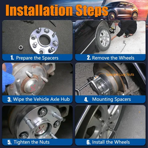 Vista 7 de GAsupply Espaciadores de rueda 4x110 de 2 pulgadas, adaptadores de espaciadores de rueda ATV de 2.913 in con pernos de 10 × 1.25, compatible