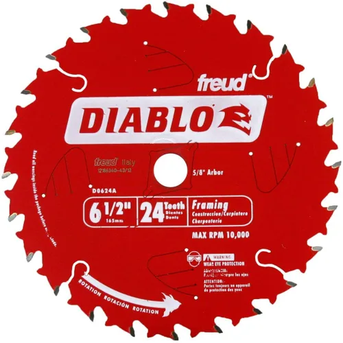 Vista 3 de Freud D0624A Diablo 6-1/2-inch 24T ATB Perma-Shield Framing Saw Blades, 10-Pack