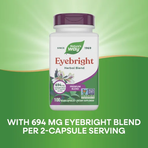 Vista 4 de Nature's Way Eyebright Blend, mezcla de hierbas, proyecto verificado sin OMG, sin gluten, vegano, 100 cápsulas