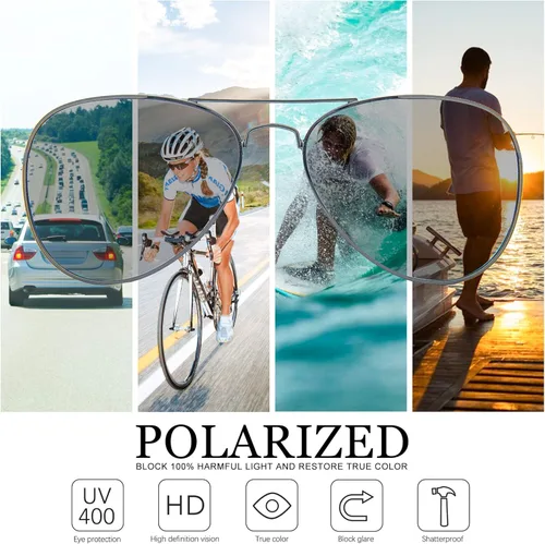 Vista 3 de JOOX Polarized Aviator Sunglasses for Women Men, UV400 Protection Lens and Lightweight Metal Pilot Frame