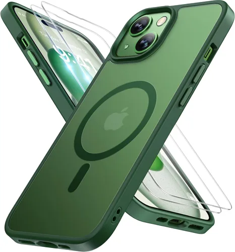 Vista 43 de Miracase - Funda magnética para teléfono 17 (compatible con MagSafe) con protector de pantalla de grado militar, funda mate translúcida antihuellas