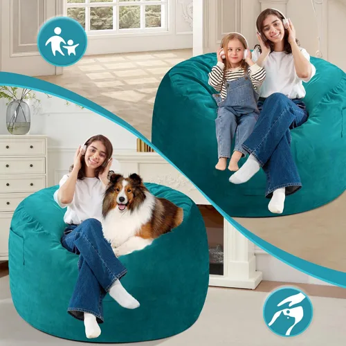 Vista 218 de de 3 pies con relleno de espuma viscoelástica, puf grandes, sofá suave con funda de terciopelo holandés, 36 x 36 x 24 pulgadas (morado)