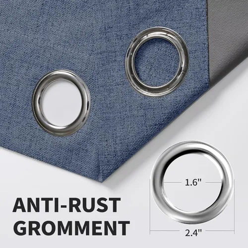 Vista 38 de CUCRAF - Juego de 2 paneles de cortinas de ventana con oscurecimiento total del 100%, de 54 pulgadas de largo, con aspecto de lino falso, cortinas