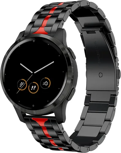 Vista 6 de YEEJOK Vivoactive - Correa de metal 4S, Venu 3S/2S, compatible con correas de reloj Fossil de 0.709 in, correa de acero inoxidable esmaltado