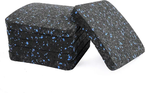 Vista 8 de Impresa Protectores de suelo de goma para almohadilla de caminar y almohadilla de cinta de correr, 4 x 4 x 0.5 pulgadas, paquete de 6, alfombrillas