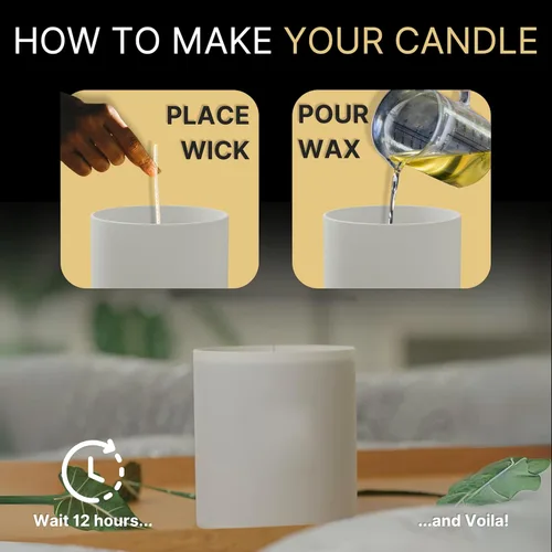 Vista 5 de Tarros de 7 onzas – Tarros de velas vacíos para hacer velas – Tarro de vela a granel – Tapas de tarros de vela de vidrio – Recipientes de velas