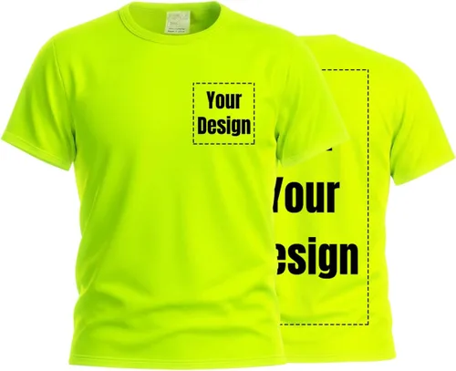 Vista 21 de Camisetas reflectantes de seguridad de alta visibilidad personalizan su logotipo
