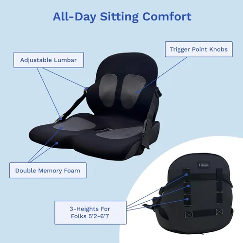 Vista 9 de Almohada de apoyo lumbar para silla de oficina Cojín de espuma viscoelástica ajustable, desarrollado por médicos, alivio ergonómico de la presión