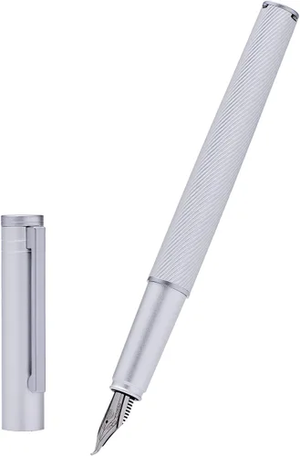 Vista 24 de Hongdian H1 - Pluma estilográfica de aluminio negro, punta doblada, instrumento de escritura suave con convertidor y estuche para bolígrafos