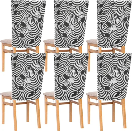 Funda decorativa para silla de dormitorio, diseño de dibujos animados, color blanco y negro, antipolvo, para silla de oficina, cojín para comedor,