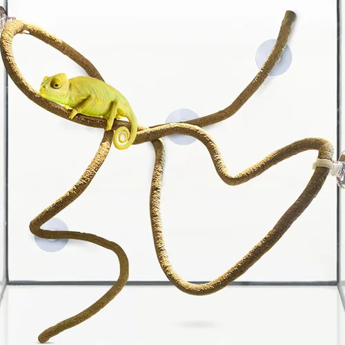 Vista 3 de SunGrow Vid de reptiles de 6 pies para terrario, decoración flexible de tanque de lagarto escalador, accesorios de escalada de serpiente de pitón