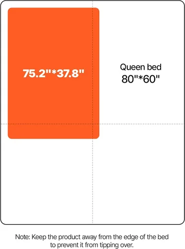 Vista 9 de VEVOR Respaldo elevador eléctrico para cama, capacidad de 300 libras, respaldo de cama de elevación ajustable de 4 a 68°, con rieles plegables