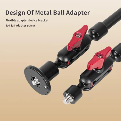 Vista 3 de Soporte para teléfono montado en la pared, brazo mágico, rotación de 360°, base de metal ajustable, tornillo en la pared, resistente para cocina