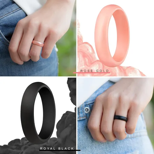 Vista 4 de ThunderFit - Anillo de boda de silicona para mujer 732pulgadas de ancho 564pulgadas de grosor
