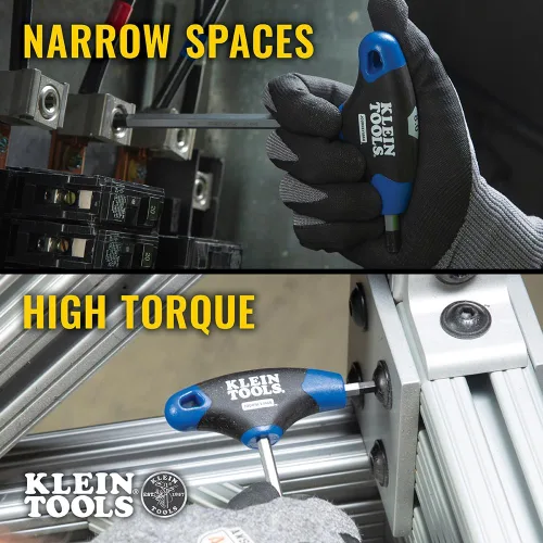 Vista 6 de KLEIN TOOLS JTH68M - Juego de llaves hexagonales con mango en T, juego de llaves Allen de tamaños métricos con cuchillas de 6 pulgadas, soporte