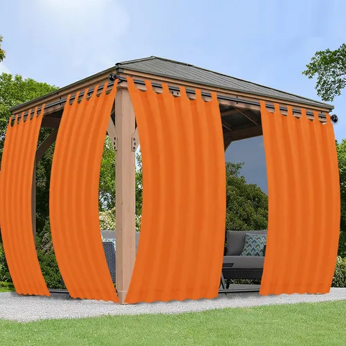 Vista 11 de PureFit Cortinas de exterior para patio desmontable, con pestañas adhesivas, impermeables, resistentes a la intemperie, a los rayos UV y a la Blanco