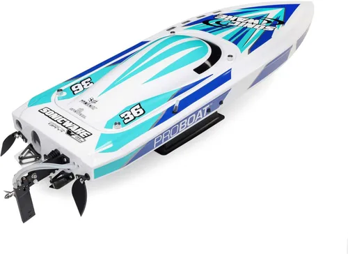 Vista 9 de Pro Boat Sonicwake V2 36" Autorecerrante sin escobillas RC Boat Deep-V RTR Baterías y cargador no incluidos Blanco PRB08032V2T2