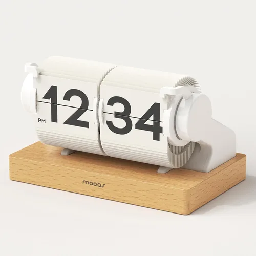 Vista 12 de mooas Reloj de Escritorio Ajustable en Altura con Tapa (Negro), Reloj de Pie Retro Vintage con Diseño Analógico con Tapa, Funciona