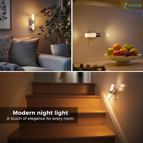 Vista 36 de L LOHAS LED Luz nocturna, paquete de 2 luces nocturnas de burbujas de 3000 K enchufables a la pared, luces nocturnas acrílicas con sensor de luz