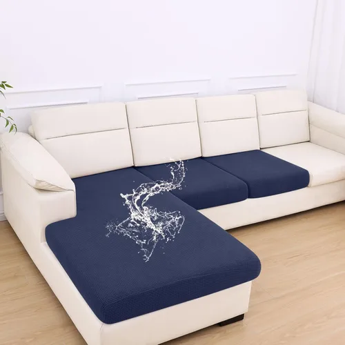 Vista 98 de hyha - Fundas de cojín impermeables para sofá modular, fundas de cojín de sofá en forma de L, tela jacquard gruesa, funda de diván con parte Beige
