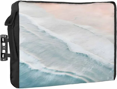 Vista 8 de Funda para TV al aire libre con bandera americana de 30 a 32 pulgadas, resistente al mal tiempo e impermeable, con franjas rojas y estrella azul