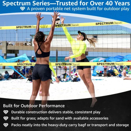 Vista 5 de Park & Sun Sports Spectrum Classic: Sistema de red de voleibol profesional ajustable para exteriores