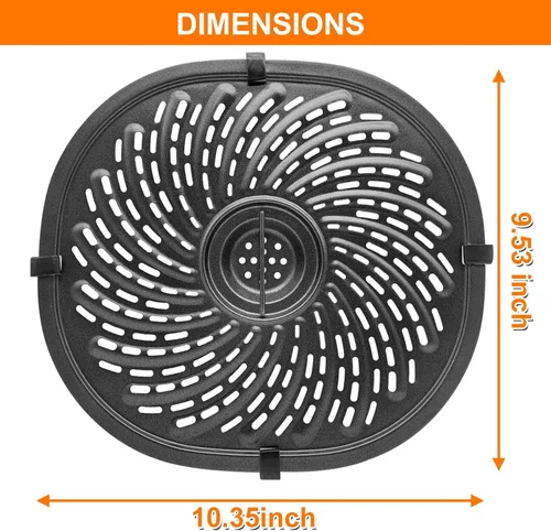 Vista 2 de Piezas de repuesto para freidora de aire PowerXL Vortex de 7 cuartos de galón, ovalada de 10.3 x 9.5 pulgadas, accesorios para freidora de aire