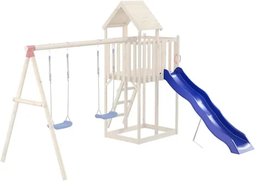 Vista 2 de Blue Polypropylene Play Slide 82.7 inches Long Durable Outdoor Backyard Playset for Kids Ages 3-8 Easy Assembly Weather Resistant Garden Fun