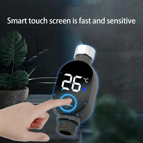 Vista 5 de Medidor de temperatura de ducha Pantalla digital LED Medidor de temperatura Termómetros de agua para el hogar Termostato de baño impermeable